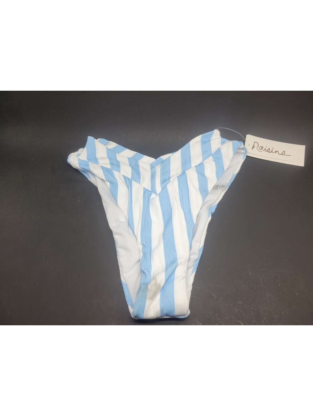 Raisins Womens Juniors Blue Selina High-Waisted V-Shape Bikini Bottom   **READ**